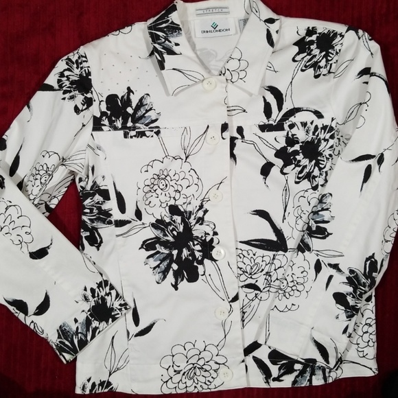 Erin London floral pattern buttons down jacket. S - Picture 6 of 8
